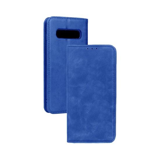 Capa de Couro com Bolso Interno para Samsung Galaxy S10 Azul